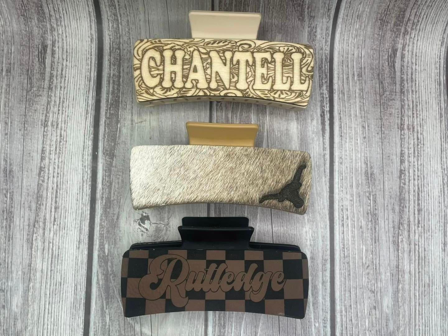 Personalized Large Wooden Hair Clip