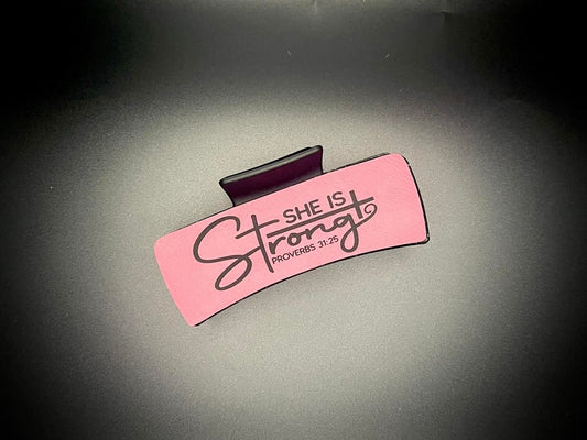 Large She Is Strong Hair Clip