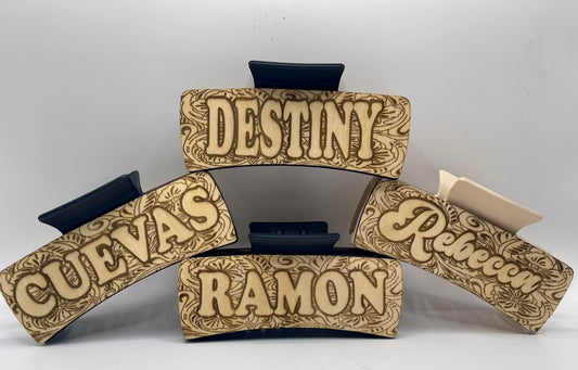 Personalized Large Wooden Hair Clip