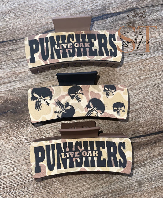 **Limited** Camo Punishers Hair Clips